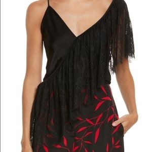 Diane Von Furstenberg asymmetrical lace top